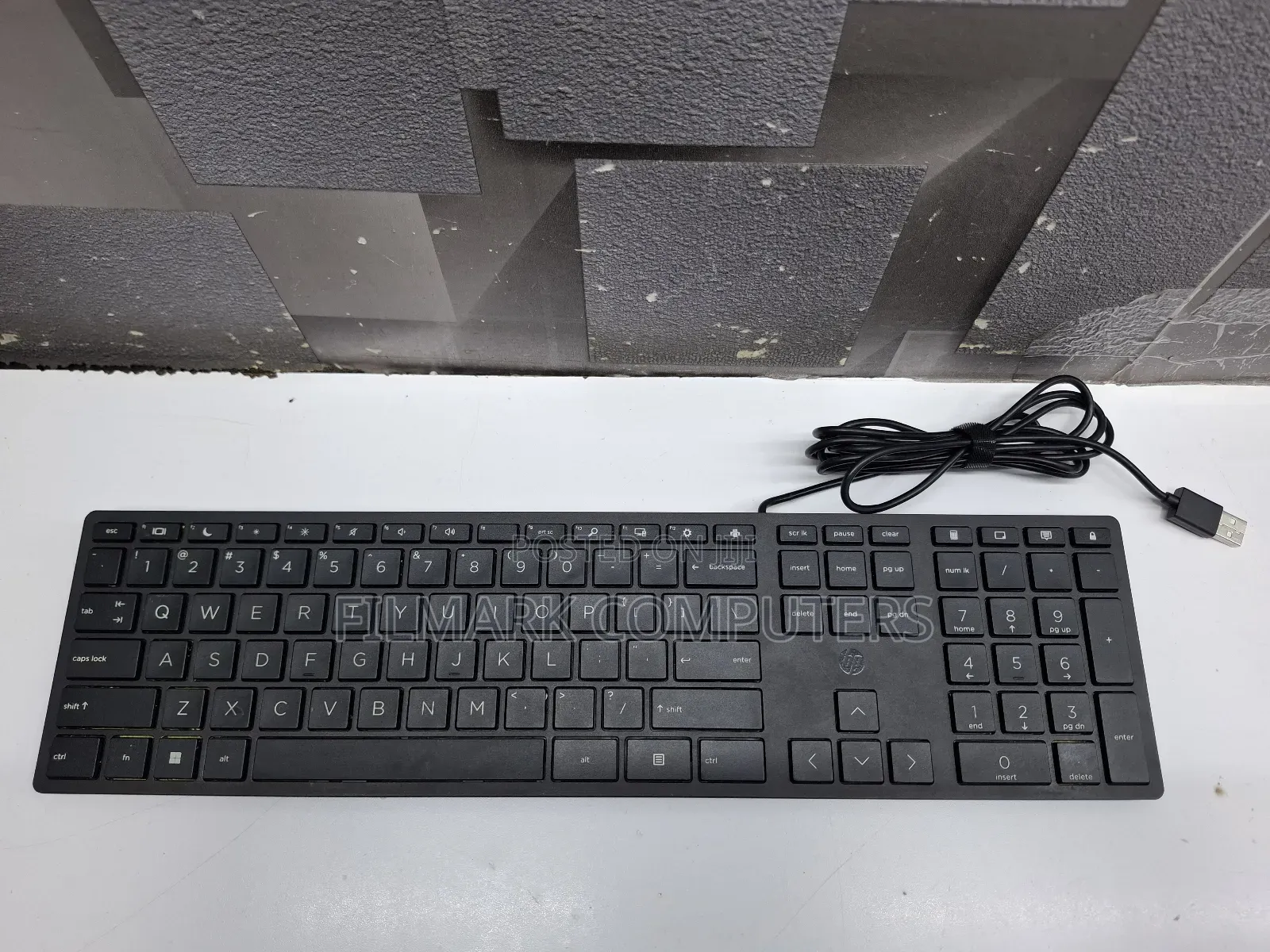 Original Hp Desktop 320k Slim Wired Qwerty Keyboard - Black