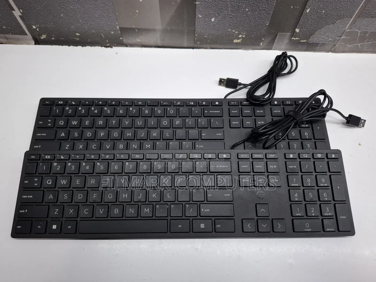 Original Hp Desktop 320k Slim Wired Qwerty Keyboard - Black