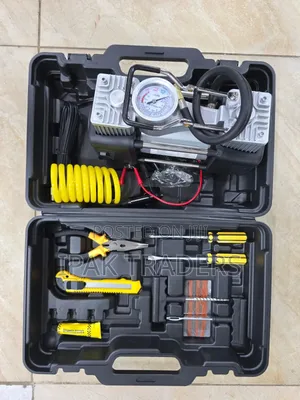 Portable Double Cylinder Air Compresser Pump With Tool Kit