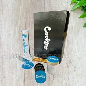 Cookies Blue 11" Glass Bong Smoking Gift Kit Set