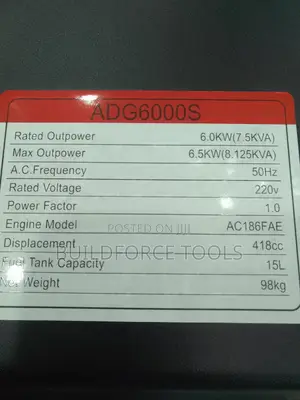 Hisaki Adg6000s 8kva Diesel Keystart Generator