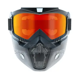 Optical Anti Fog Motorcycle Helmet Riding Glasses (Removable Face Mask