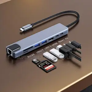 8 in 1 Type C Docking Station Hdmi Usb 3.0 Sd Tf and Pd Converter
