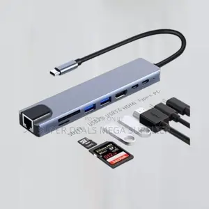 8 in 1 Usb Type C Ultra Hd Dock Station With Usb 3.0 Sd Tf and Pd