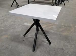 X-Frame Restaurant Table With White Glossy Top