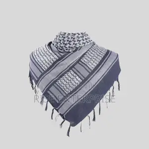 Arafat Scarf- White and Navy Blue