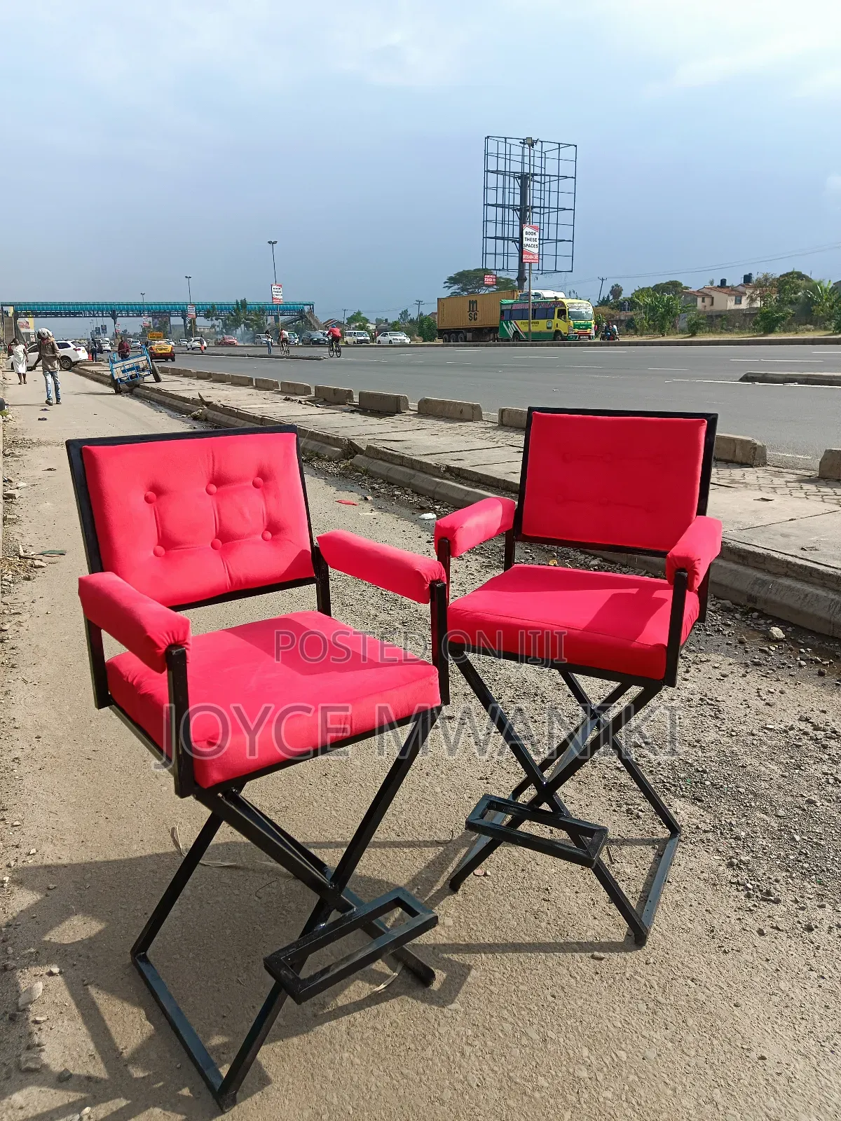 Makeup Chair, Red and Black 