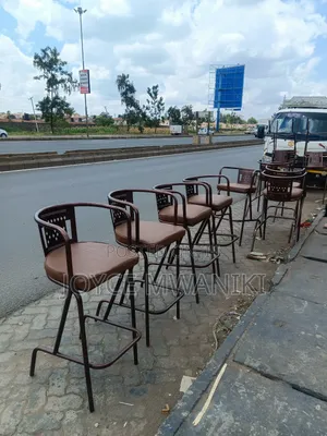 Laser Cut Powder Coated Bar Chairs, Brown 