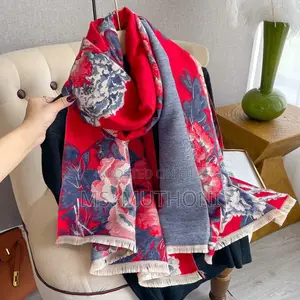 Chic Purple / Red / Pink Floral Cashmere Scarf Shawls