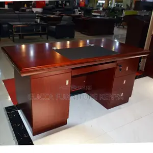 Office Desk: Executive Red Mahogany Office Task Desk-1200mm