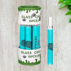 Chillum Straight Glass Smoking Pipes – 10pcs Display Jar