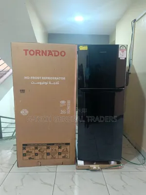 Tornado 304l Double Door Non Frost Refrigerator-black