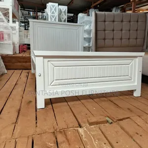 5x6 Modern White Wooden Bed Frame