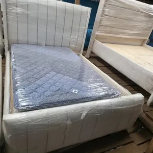 5x6 Padded White Bed Frame - Free Delivery