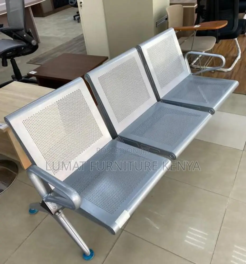 Unpadded 3 Link Office Waiting Bench