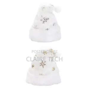 White Christmas Hat 1pc Designed With Soft, Comfortable Materials