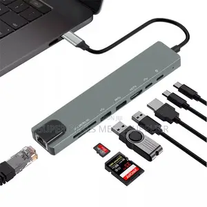 8 in 1 Usb Type C Multiport Hub Hdmi Rj45 Ethernet Usb 3.0 Sd Tf