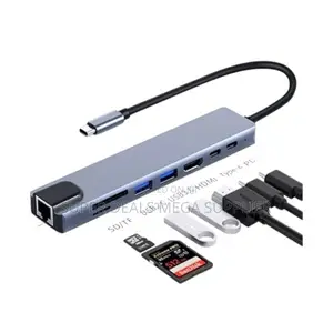 8 in 1 Usb C Ultra Hd Hub With Hdmi Rj45 Usb 3.0 Sd Tf Pd Support