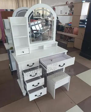 Colour White Dressing Table. With Sliding Mirror