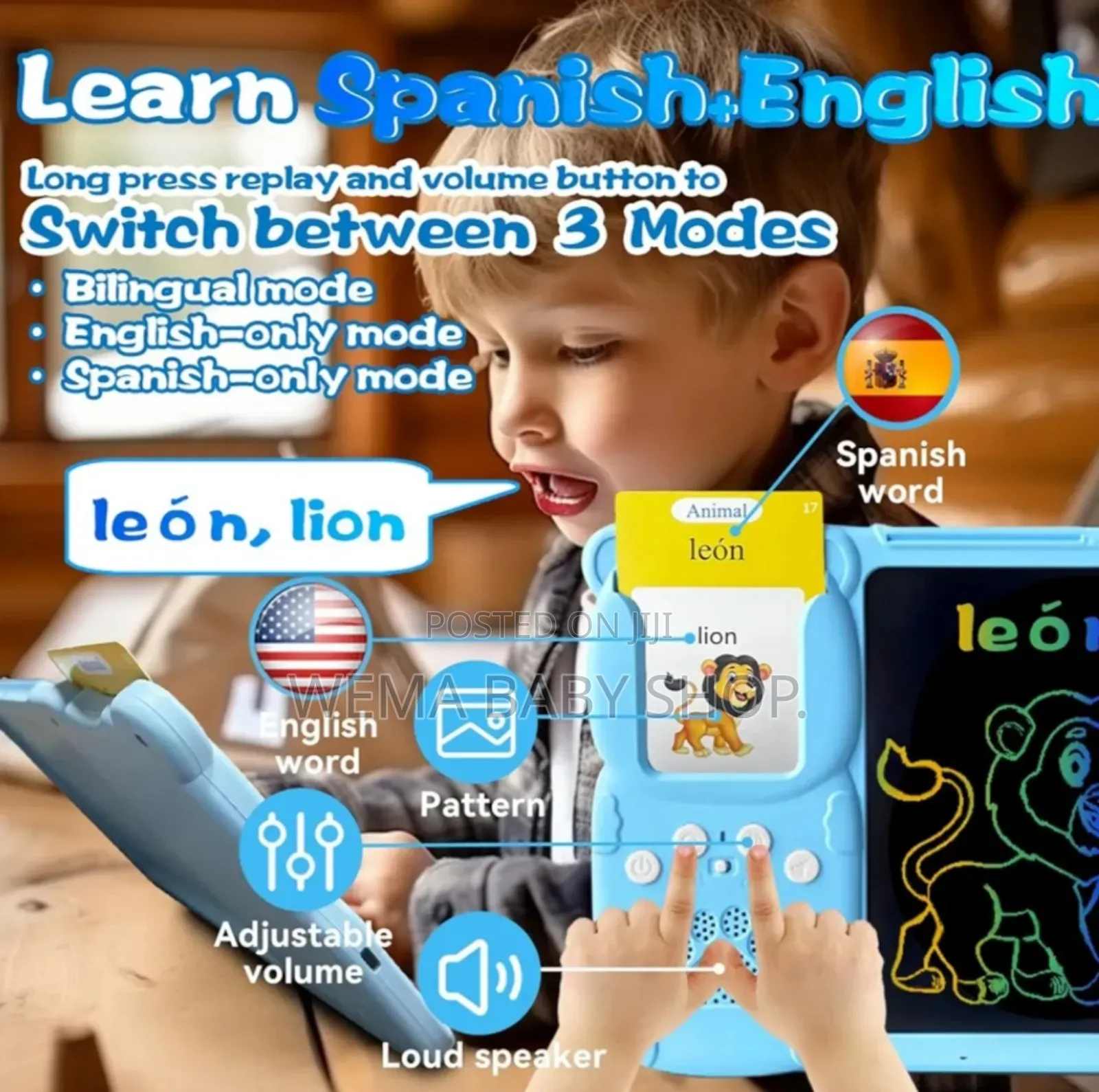 Kids Card Reader With a Writing LCD Pad