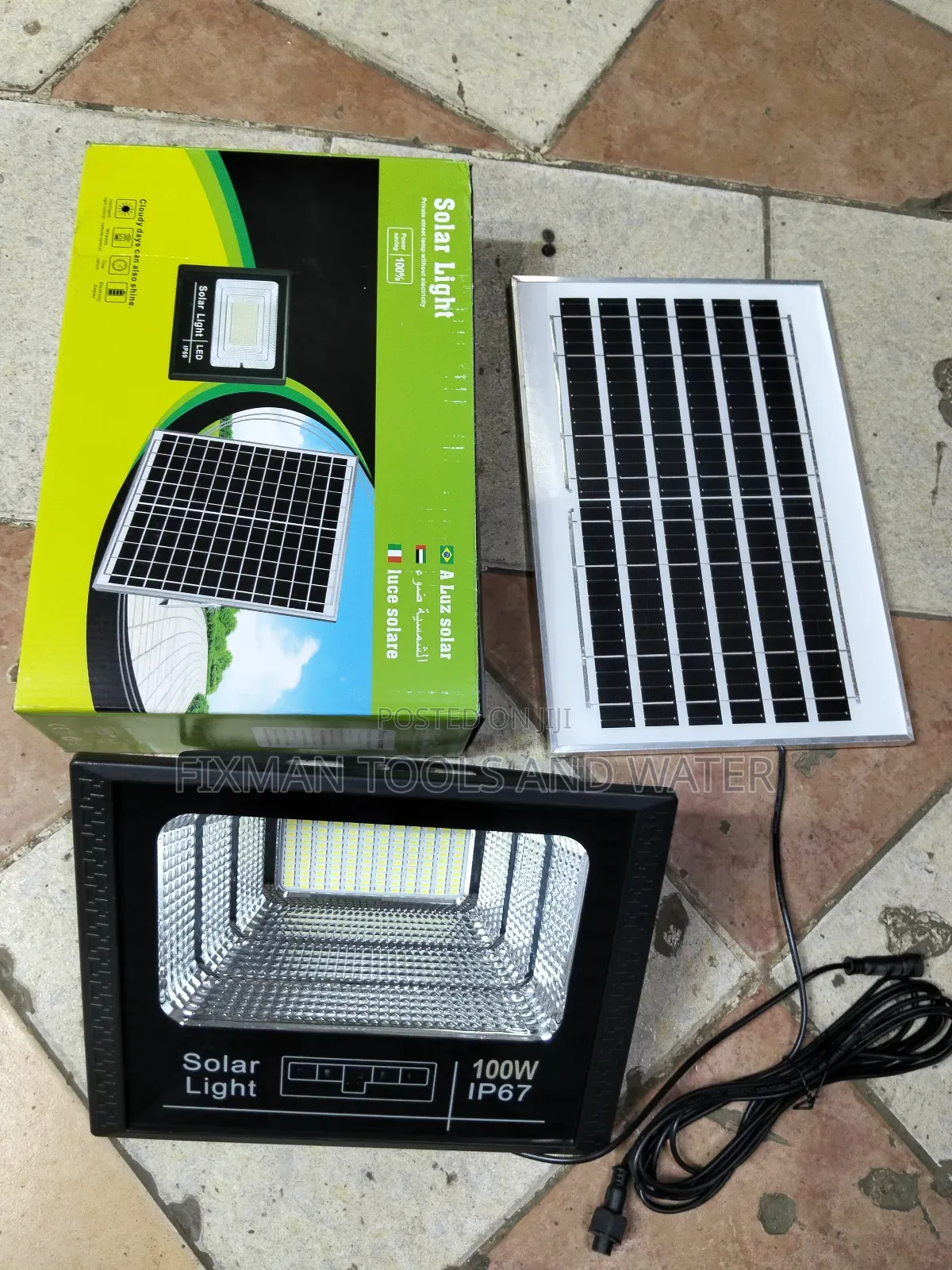 Best Premium Set Security Solar Flood Light 100w Solar Panel Ip 67