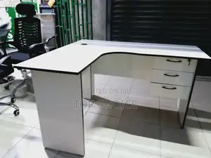 White L Shape Working Table