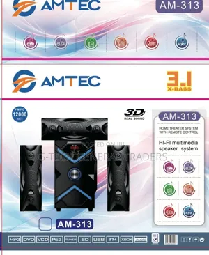Amtec 3.1ch Multimedia Speaker System Am-313 12000w
