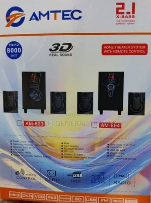 Amtec 2.1 X-bass Multimedia Speaker System 8000w