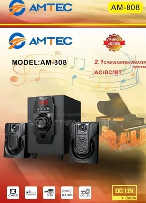 Amtec Am-808 2.1ch Multimedia Speaker System