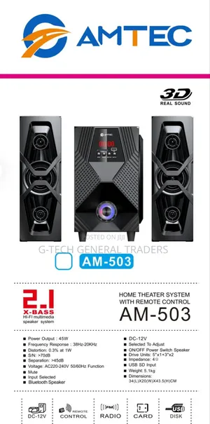Amtec Am-503 2.1 X-bass Multimedia Speaker System