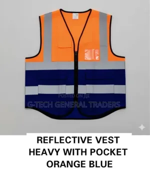 Reflective Jacket Heavy With Pockets Orange Blue