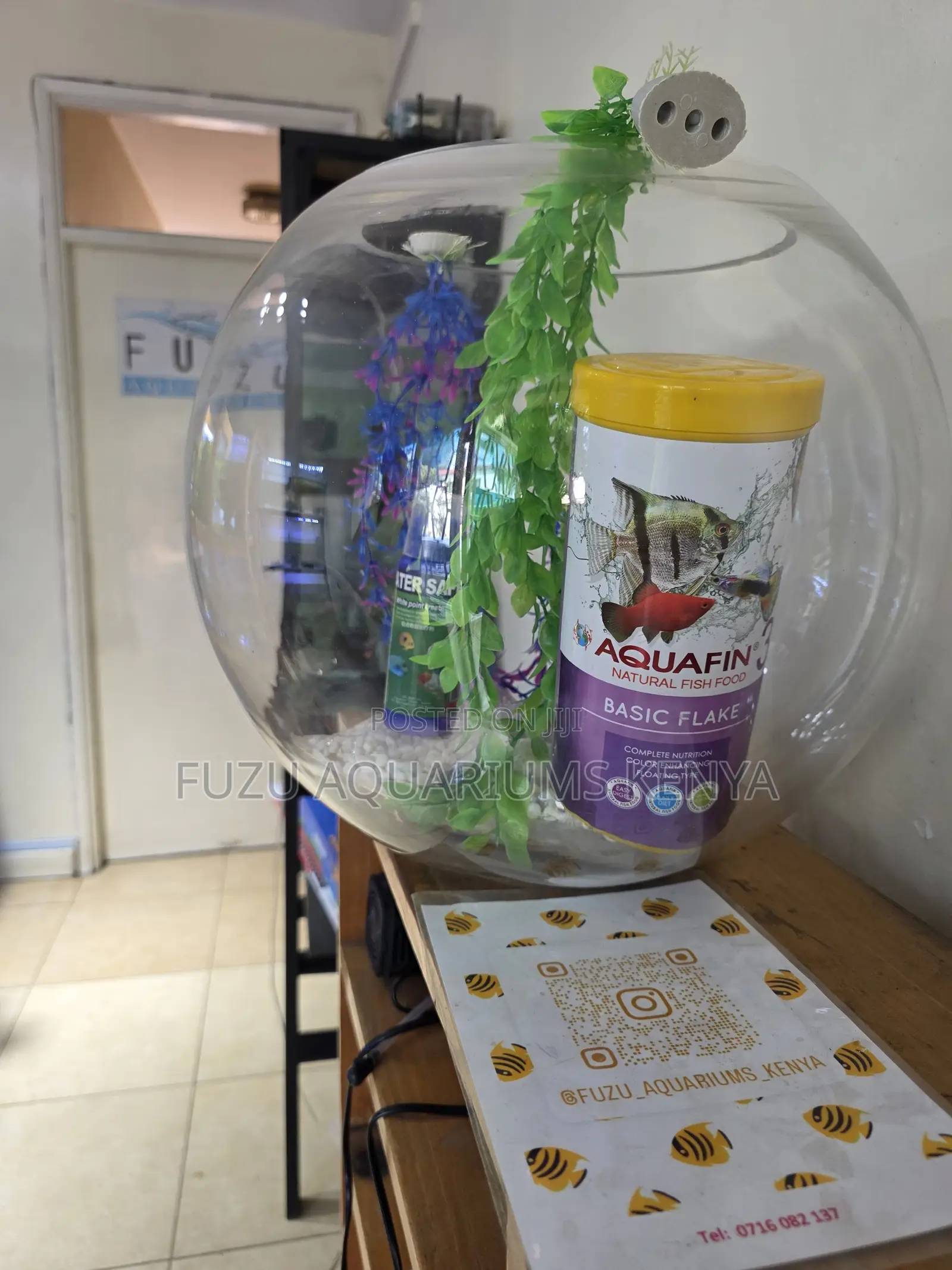 Cute Home Fish Bowl With 4 Fish + Accessories