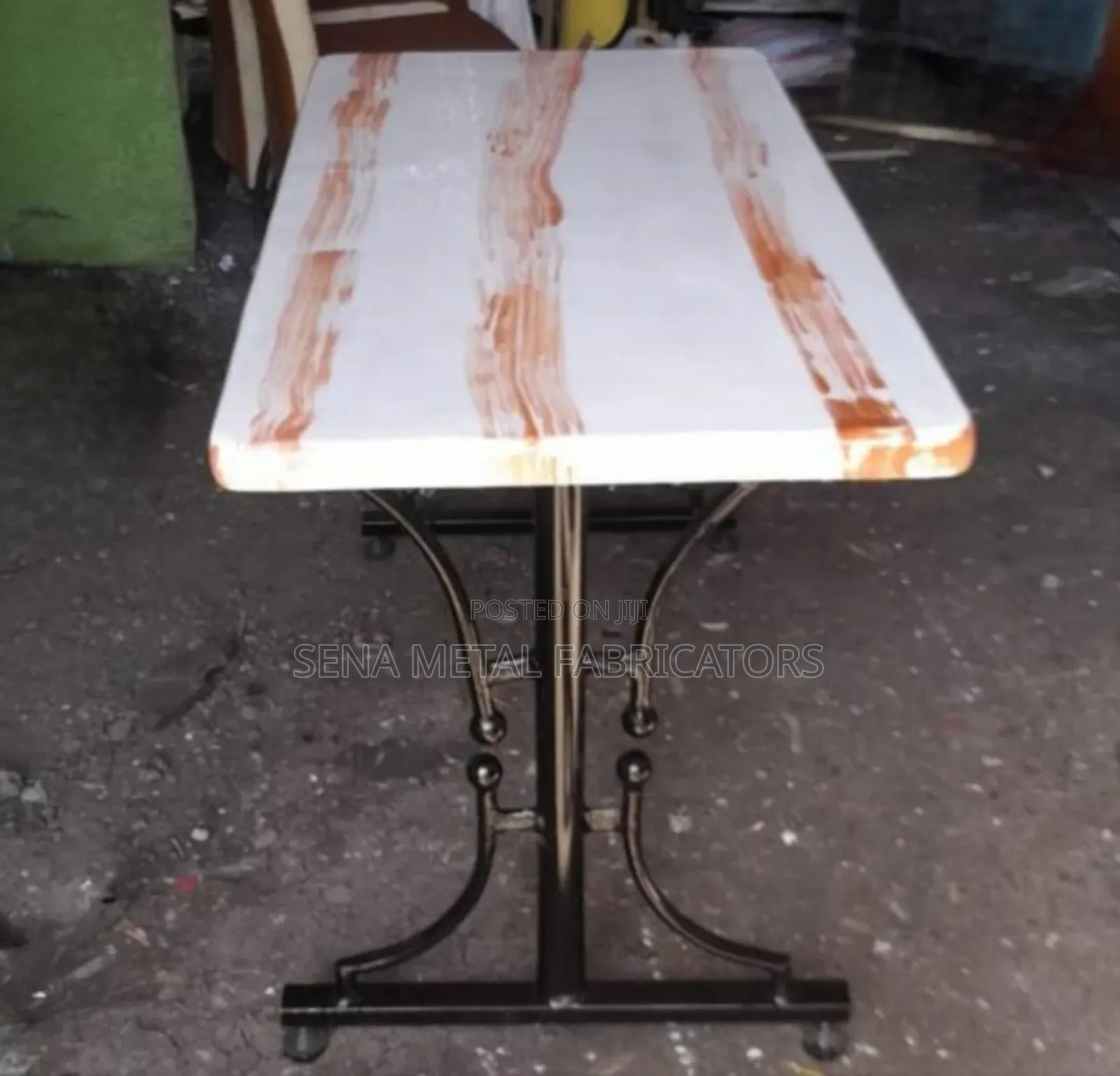 Rectangular Restaurant Table With Powdercoating Finish.