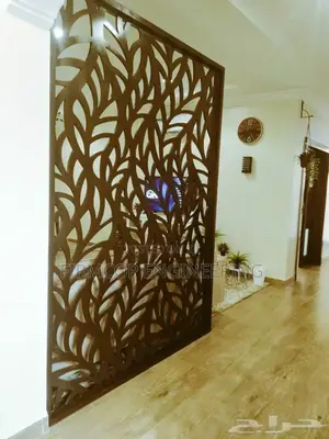Modern CNC Metal Room Partition – Black