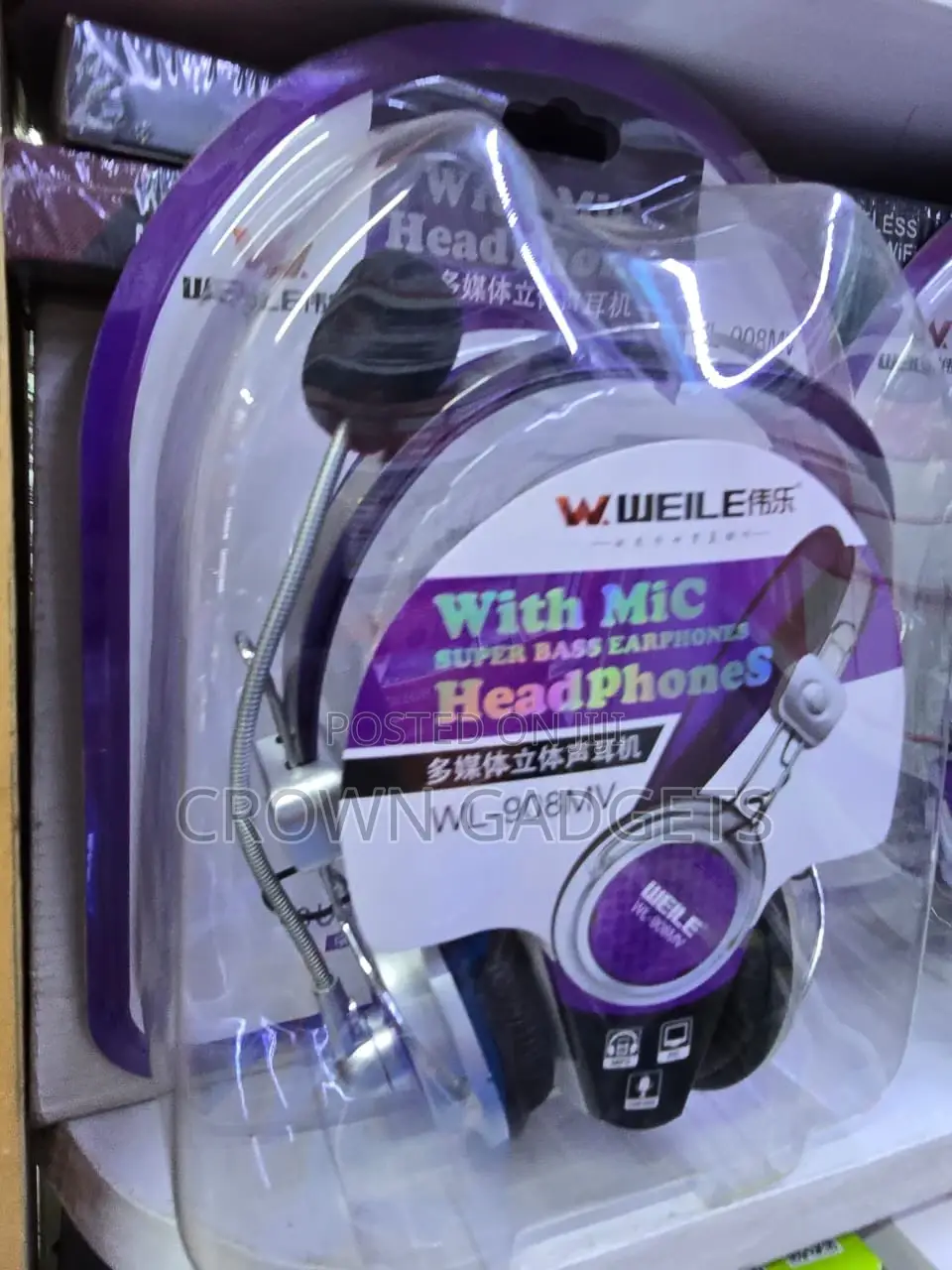 Weile Wired Headphones With Adjustable Mic Comfort Cushions