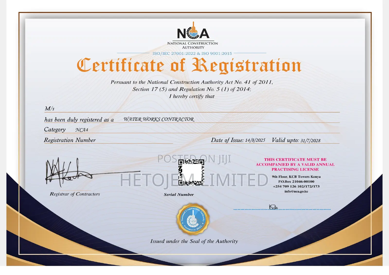 Nca Registration
