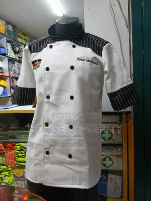 Kitchen Chef Coats in White and Stripes