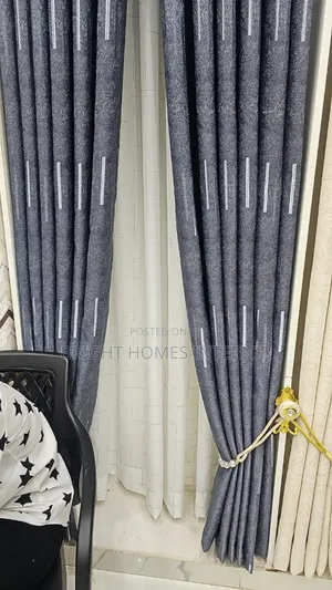 Dark Grey Curtain With Silver Lines