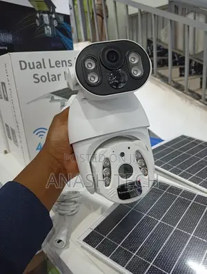 2 Way Talk, Pir Motion Detection Ubox Dual Lens Solar CCTV Camera