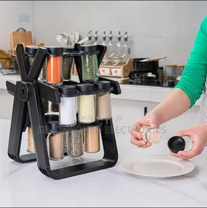 Rotating Seasoning Spice Rack With 18 Jars