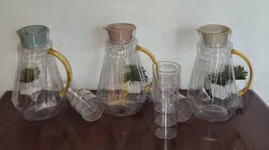 Stylish Clear Acrylic Water Set (1.8l Jug +3 - 220ml Tumblers)