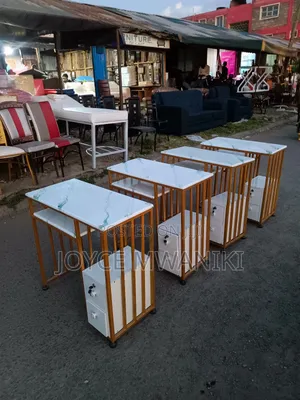 Marble Manicure Table With Locable Drawer 