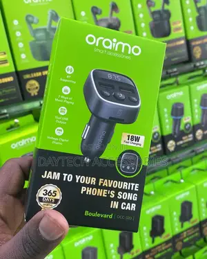 Oraimo Car Modulator With 18w Fast Charging.