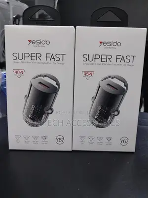 Yesido Y67 Pd45w Single Usb-C Zinc Alloy Mini Car Charger.