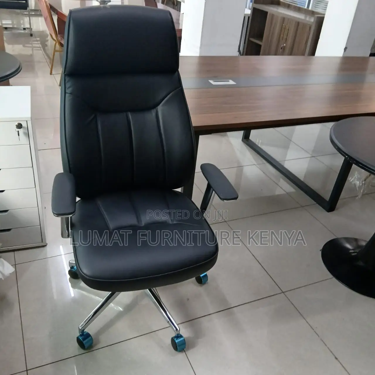 Leather High Back Recliner Office Seat