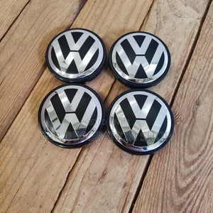 4x Volkswagen Alloy Wheel Centre Cap Black Chrome