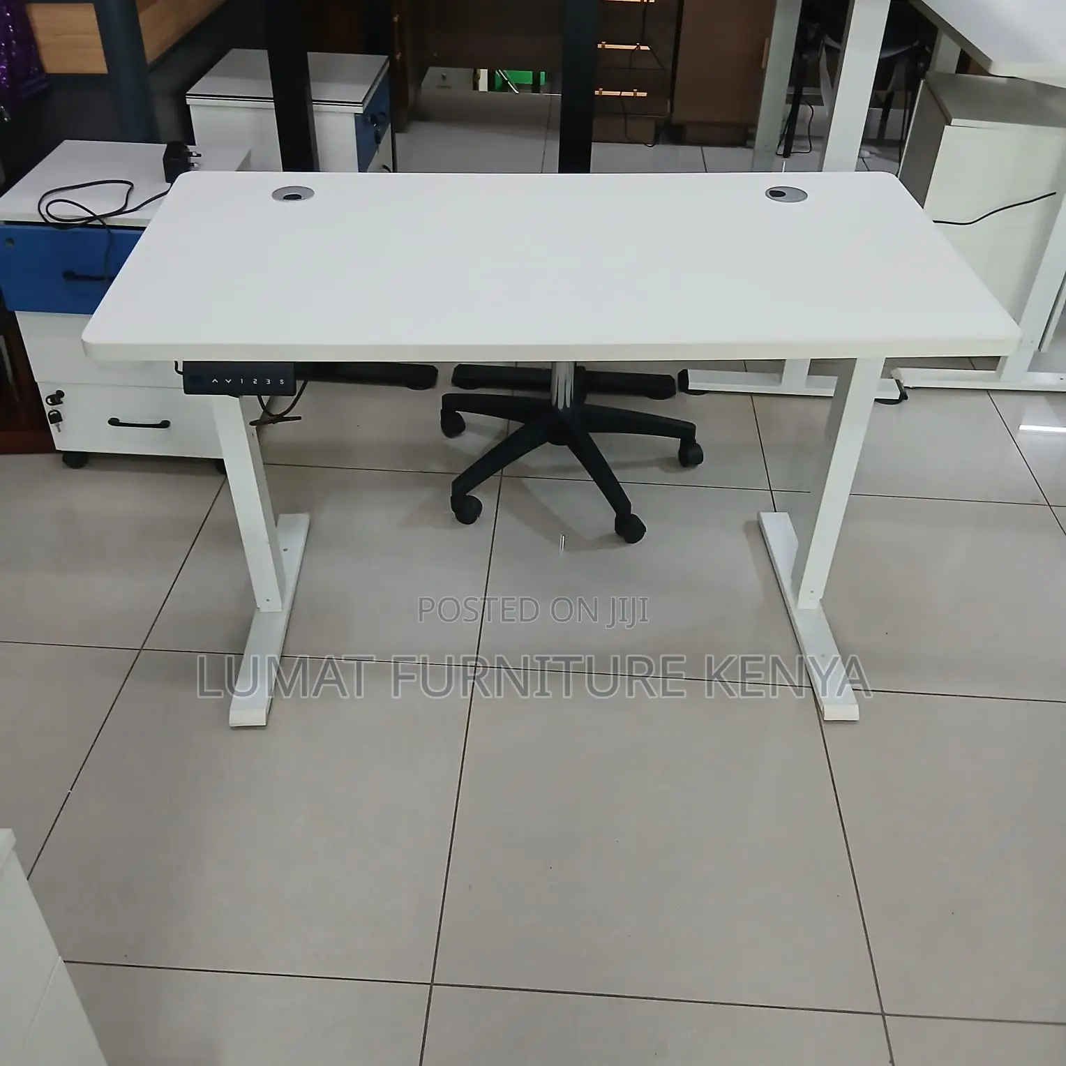 White Adjustable Electric Home/Office Table