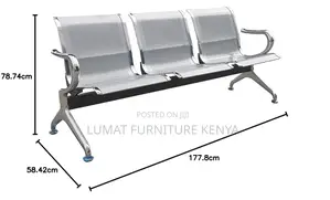 Silver 3 Link Reception Waiting Bench