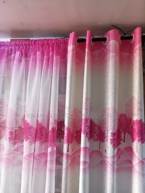 Pink and White Floral Curtains