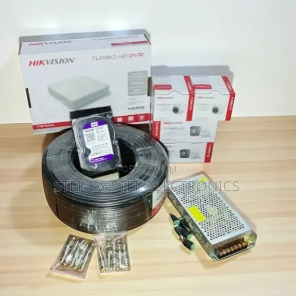Hikvision 4 Cameras 2mp CCTV Security Kit With DVR and 500gb HDD